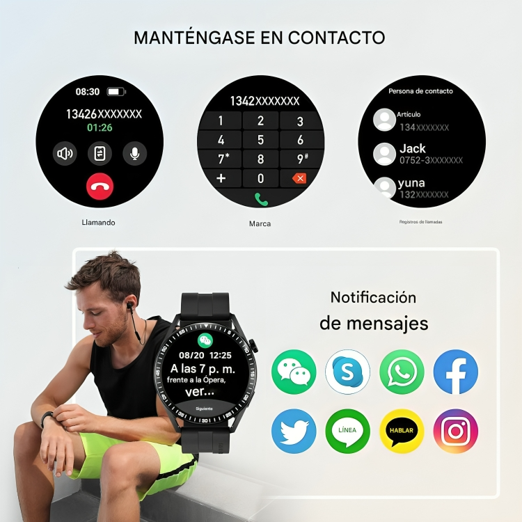 Reloj Inteligente para Hombre con Llamadas y +100 Modos Deportivos – Pantalla HD 1.39", Bluetooth 5.0 e Impermeable IP67