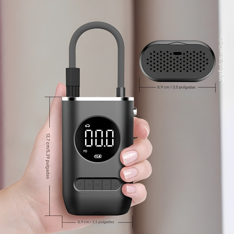 MINI COMPRESOR DE AIRE PORTÁTIL – INFLADO INTELIGENTE Y RÁPIDO EN CUALQUIER LUGAR
