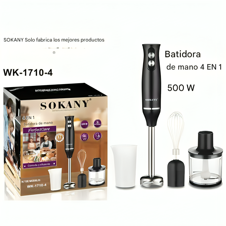 🥣 SOKANY – Procesador de Alimentos Multifuncional 4 en 1 (500W)