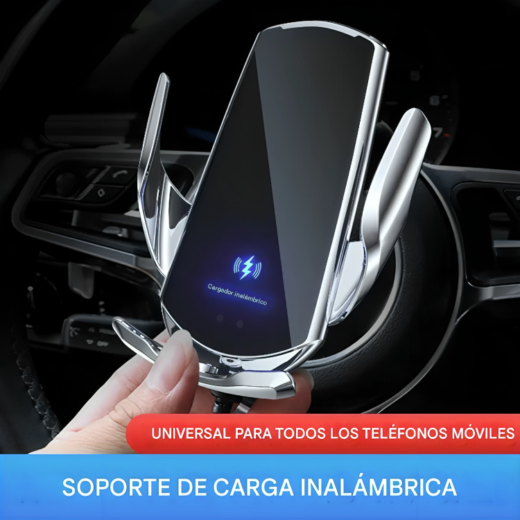 🚗 Cargador Inalámbrico Automotriz Q3 – Carga Rápida de 15 W con Sujeción Automática y Soporte Giratorio 360°