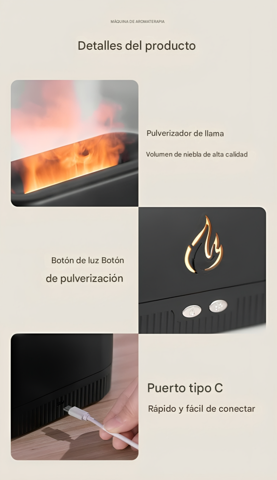 🔥 TriPro – Difusor de Llama Aromática y Humidificador 2 en 1