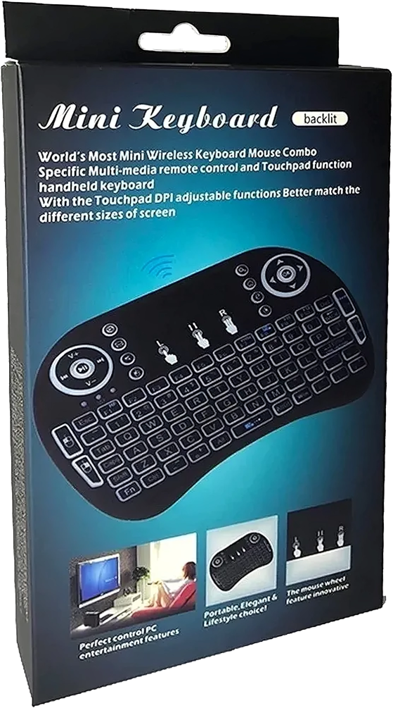 Mini Teclado Inalámbrico i8 2.4G con Touchpad – Retroiluminado RGB, Recargable y Portátil