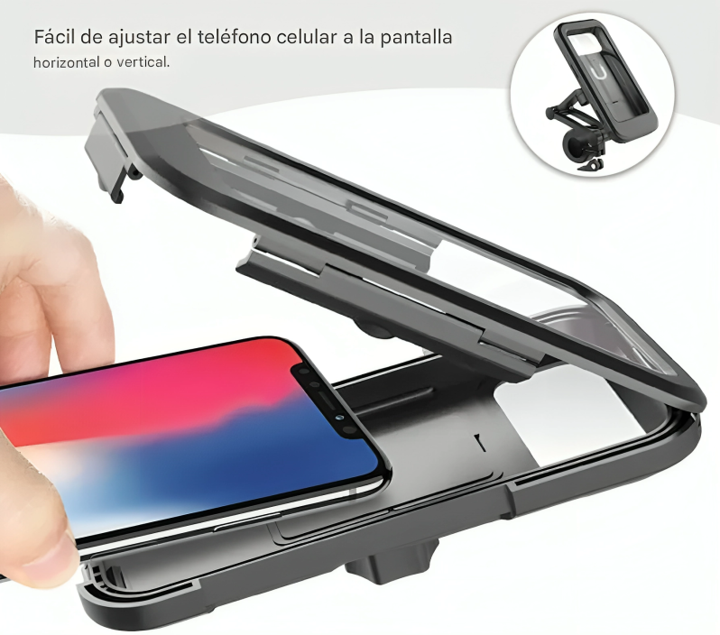 🚴♂️ Soporte Impermeable para Teléfono de Bicicleta Grand Navi – Rotación 360°, Antideslizante y Seguro