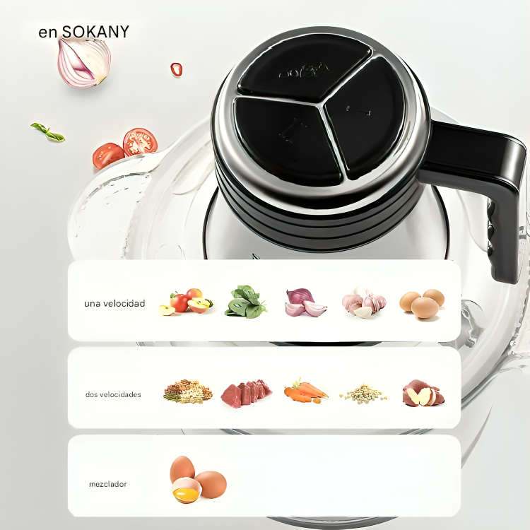 🥦 SOKANY Wonder SK-7026 – Procesador de Alimentos Profesional 800W (3L de Vidrio)