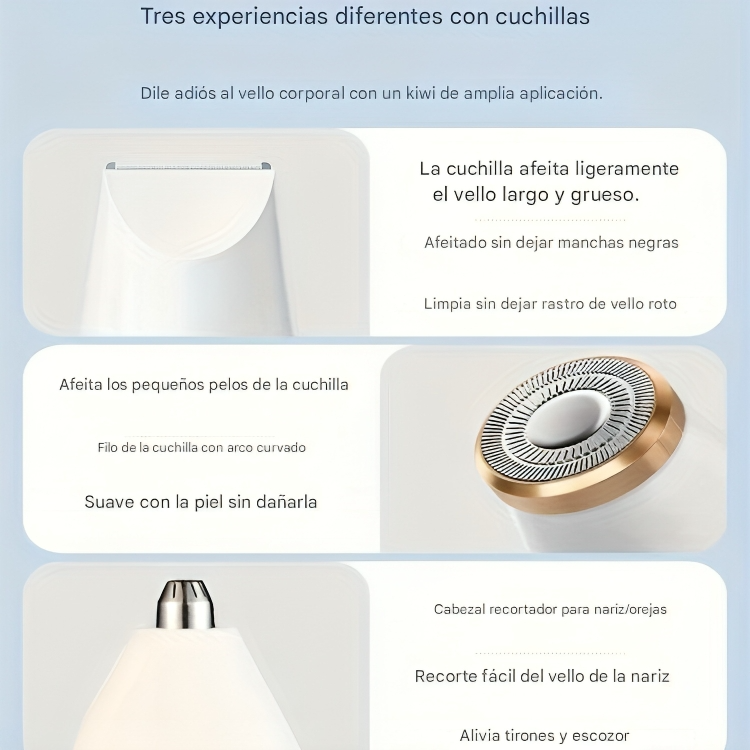 💖 Afeitadora Eléctrica 3 en 1 para Mujer – Recortadora Femenina Portátil