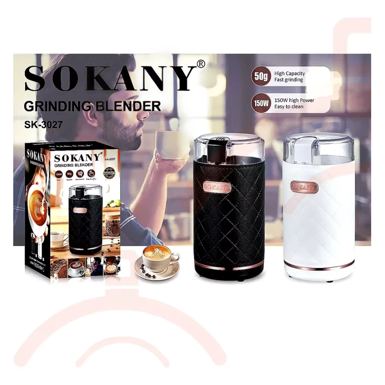 ☕ SOKANY – Molinillo de Café Eléctrico Portátil de Acero Inoxidable 150W