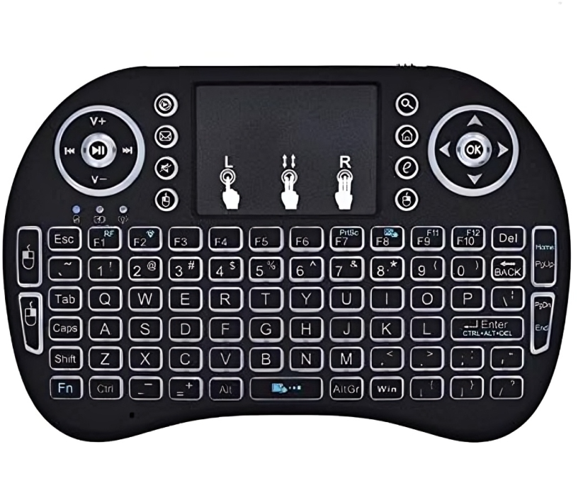 Mini Teclado Inalámbrico i8 2.4G con Touchpad – Retroiluminado RGB, Recargable y Portátil