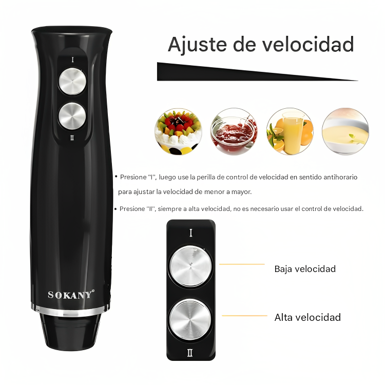 🥣 SOKANY – Procesador de Alimentos Multifuncional 4 en 1 (500W)