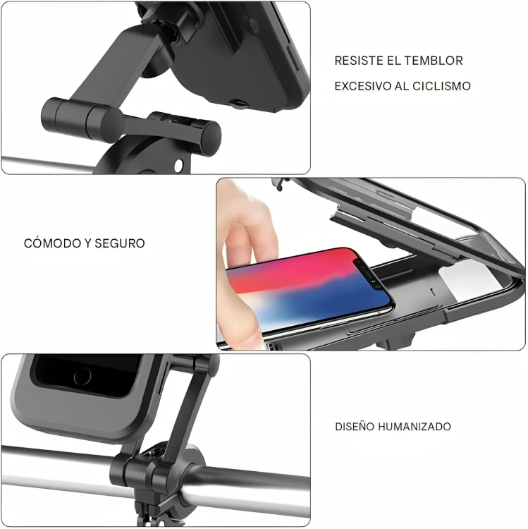 🚴♂️ Soporte Impermeable para Teléfono de Bicicleta Grand Navi – Rotación 360°, Antideslizante y Seguro