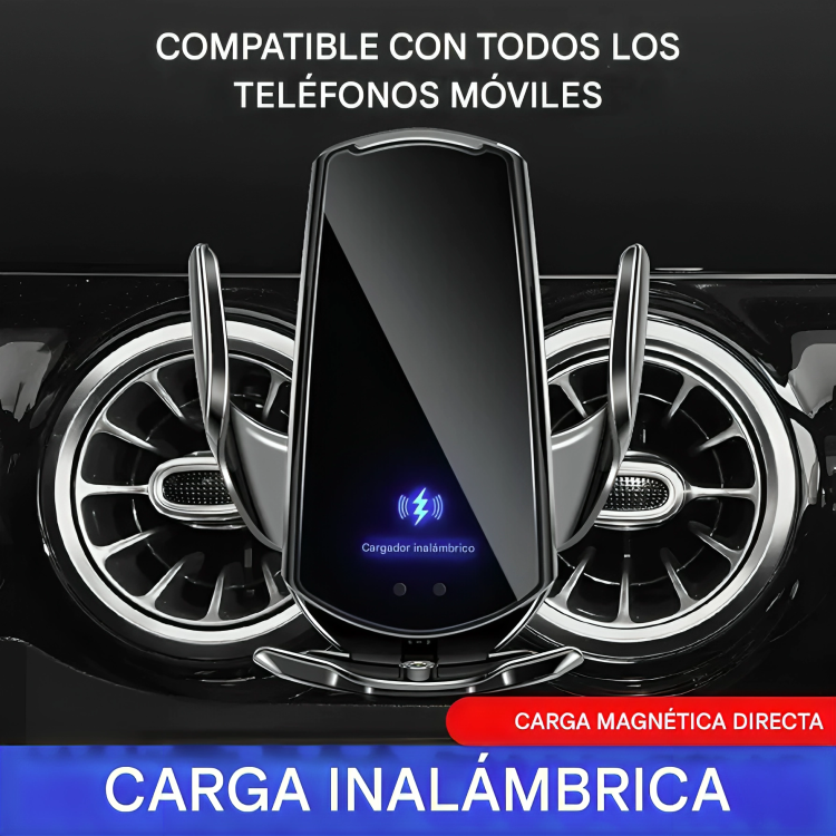 🚗 Cargador Inalámbrico Automotriz Q3 – Carga Rápida de 15 W con Sujeción Automática y Soporte Giratorio 360°
