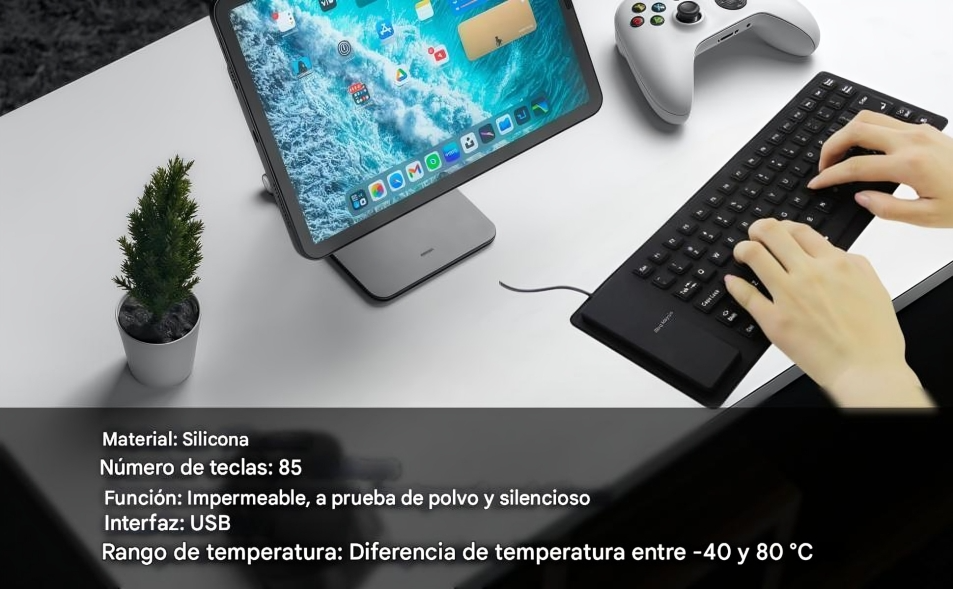 Teclado Plegable de Silicona FOSA – Suave, Silencioso y Portátil (85 Teclas, USB)