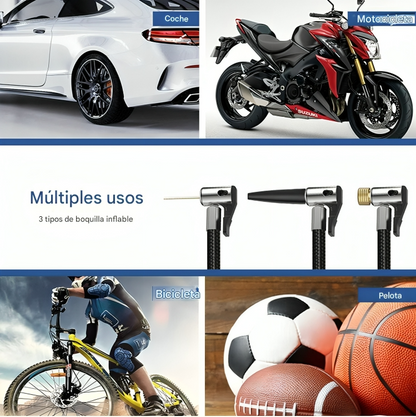 MINI COMPRESOR DE AIRE PORTÁTIL – INFLADO INTELIGENTE Y RÁPIDO EN CUALQUIER LUGAR