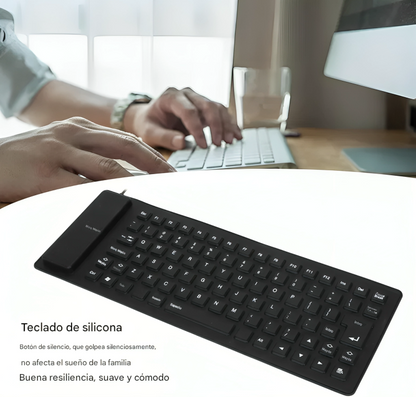 Teclado Plegable de Silicona FOSA – Suave, Silencioso y Portátil (85 Teclas, USB)