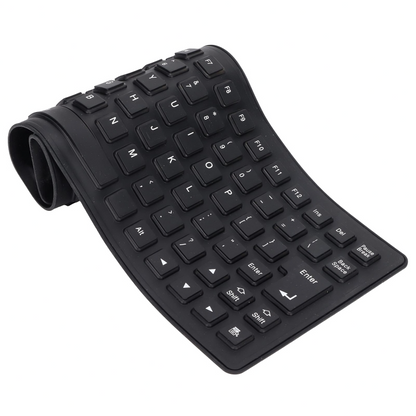 Teclado Plegable de Silicona FOSA – Suave, Silencioso y Portátil (85 Teclas, USB)