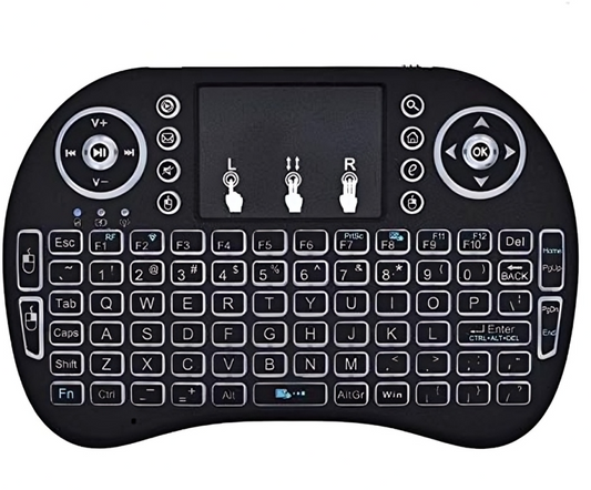 Mini Teclado Inalámbrico i8 2.4G con Touchpad – Retroiluminado RGB, Recargable y Portátil