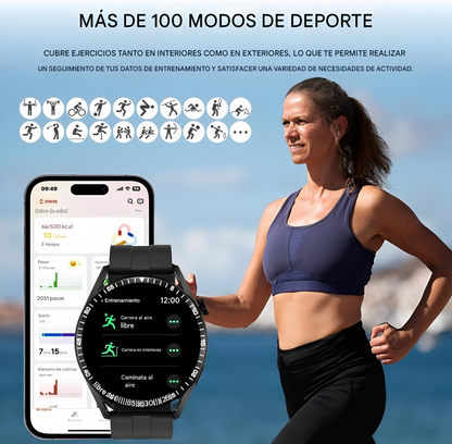 Reloj Inteligente para Hombre con Llamadas y +100 Modos Deportivos – Pantalla HD 1.39", Bluetooth 5.0 e Impermeable IP67