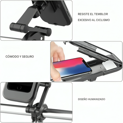🚴‍♂️ Soporte Impermeable para Teléfono de Bicicleta Grand Navi – Rotación 360°, Antideslizante y Seguro
