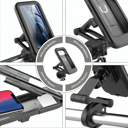 🚴‍♂️ Soporte Impermeable para Teléfono de Bicicleta Grand Navi – Rotación 360°, Antideslizante y Seguro