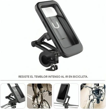 🚴‍♂️ Soporte Impermeable para Teléfono de Bicicleta Grand Navi – Rotación 360°, Antideslizante y Seguro