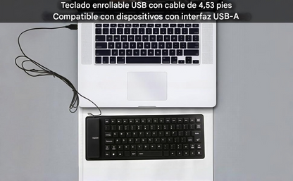 Teclado Plegable de Silicona FOSA – Suave, Silencioso y Portátil (85 Teclas, USB)
